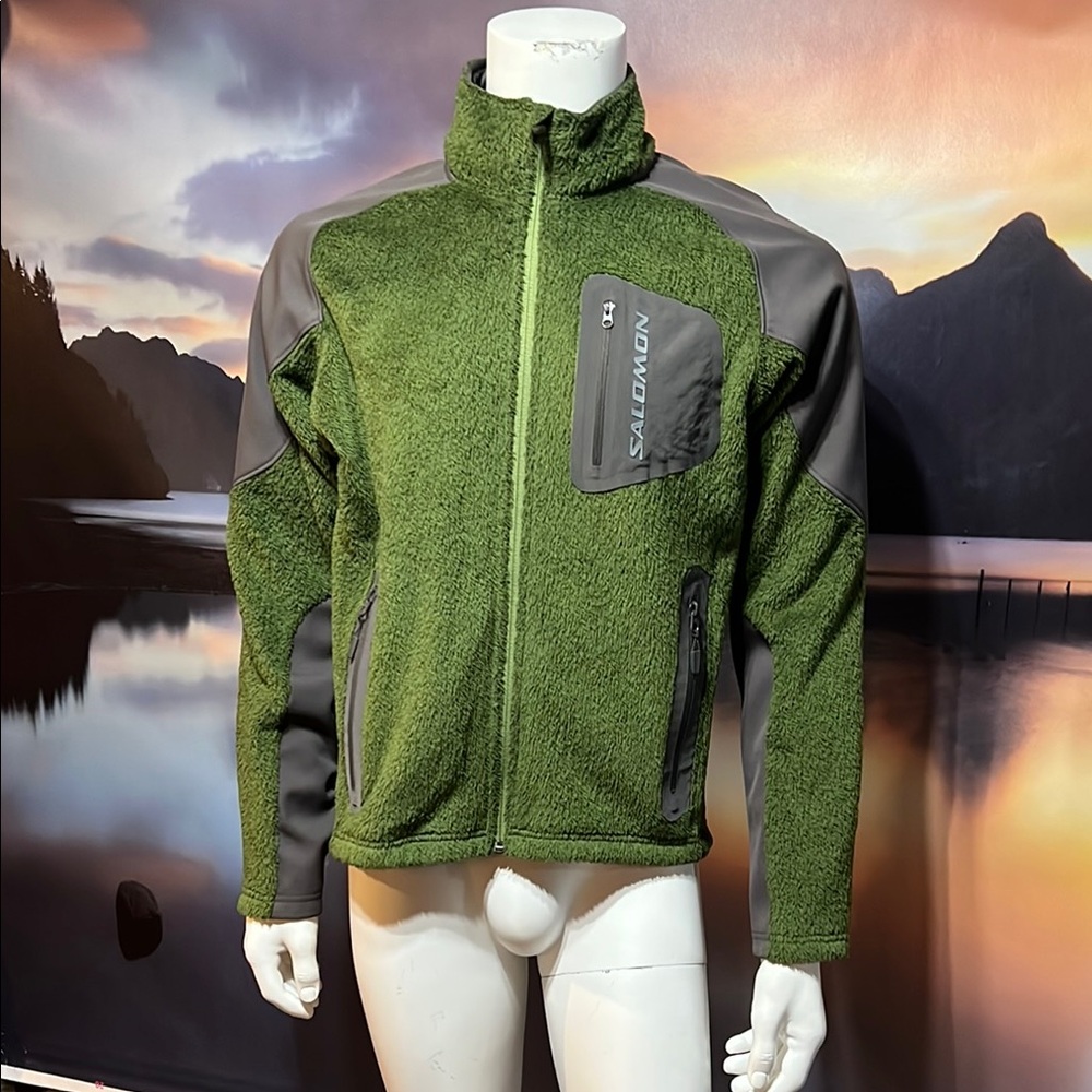 Salomon Olive and Gray Performance Jacket